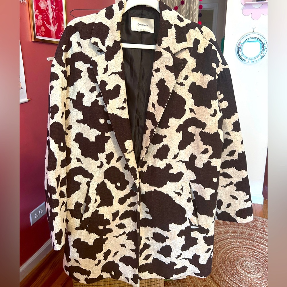 Cowprint oversized lightweight jacket// Stradivarius